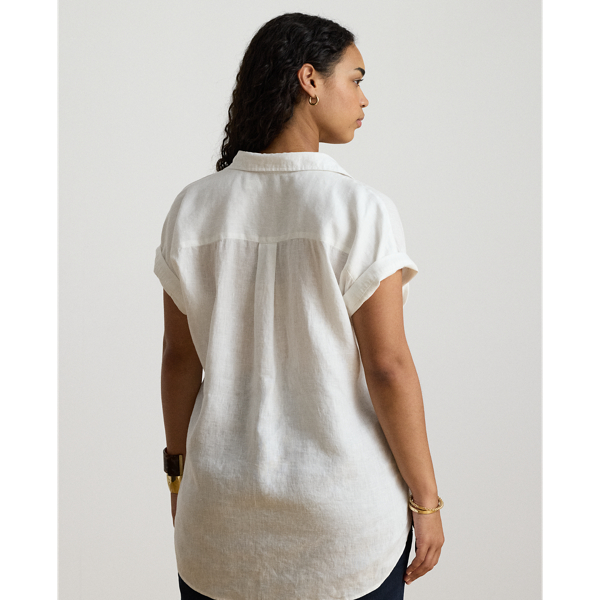 Relaxed Fit Linen Short-Sleeve Shirt