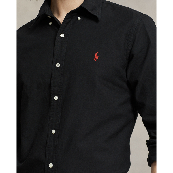 Ralph lauren black dress shirt best sale