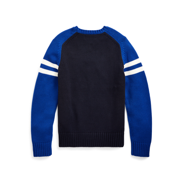 RL Navy Multi Ski Bear Cotton Sweater Boys 8-20 2