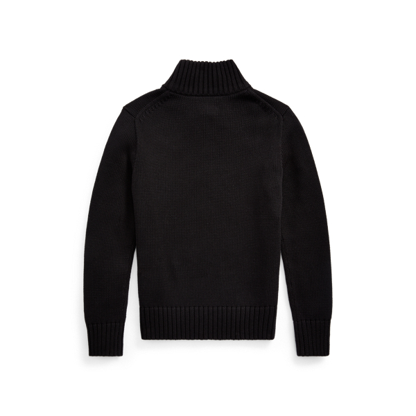 Polo Black Cotton Quarter-Zip Sweater Boys 8-20 2
