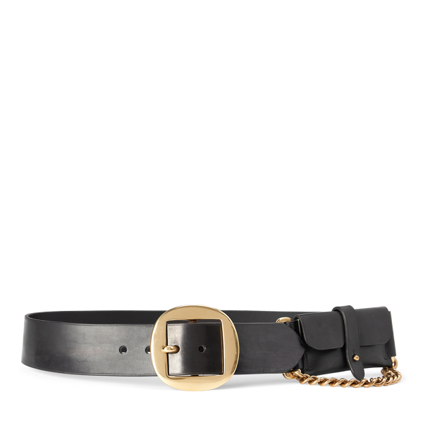 Pouch-Chain Leather Belt Ralph Lauren Collection 1