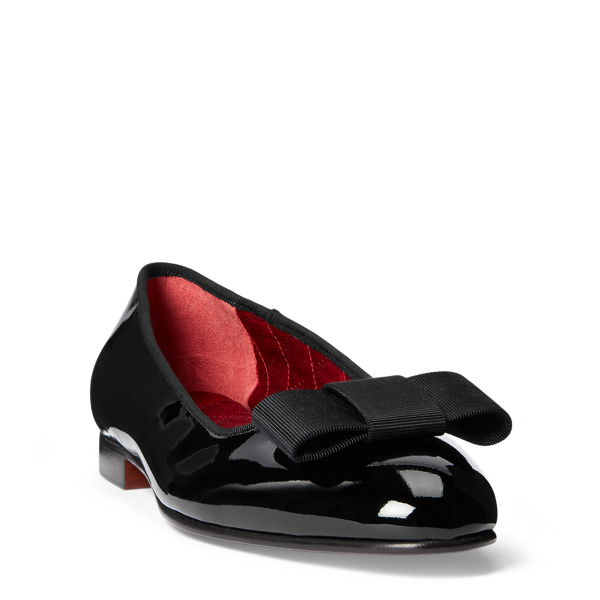 Black Caelan Patent Leather Flat Ralph Lauren Collection 2
