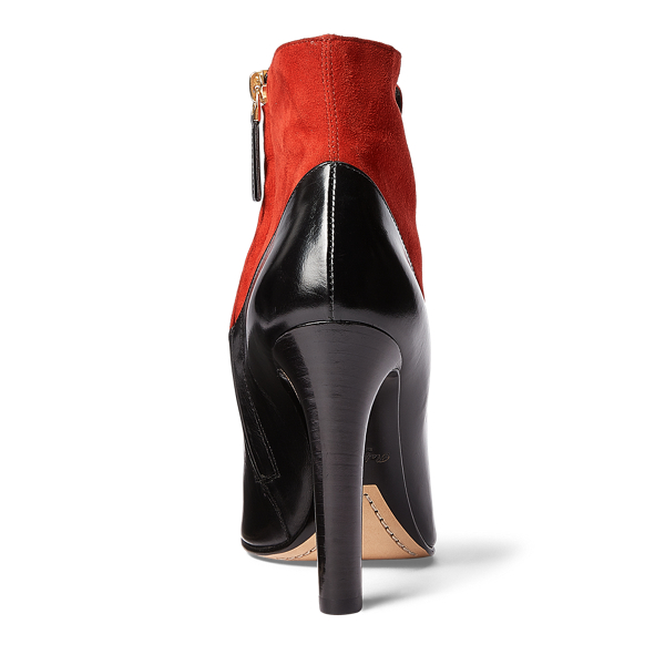 Black/Red Marykate Heeled Buttoned Boot Ralph Lauren Collection 4