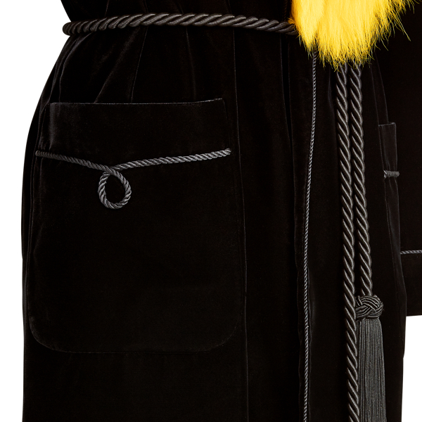 Black Cyrene Shearling-Velvet Coat Ralph Lauren Collection 7