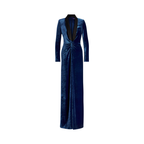 Prussian Blue Caldwell Velvet Jumpsuit Ralph Lauren Collection 2