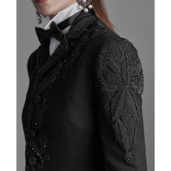 Black Sheldon Embellished Jacket Ralph Lauren Collection 5
