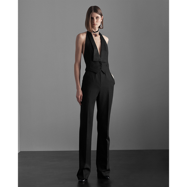 Black Clyde Wool Barathea Jumpsuit Ralph Lauren Collection 4