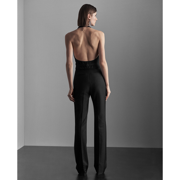 Black Clyde Wool Barathea Jumpsuit Ralph Lauren Collection 5