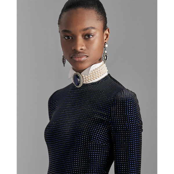 Robe Blakely en velours et cristaux Ralph Lauren Collection en Noir 3