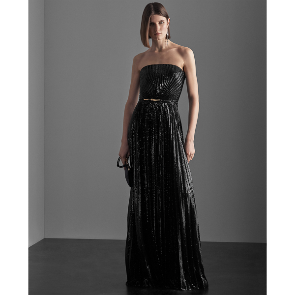 Abendkleid Jazmine mit Pailletten Ralph Lauren Collection in Schwarz 3