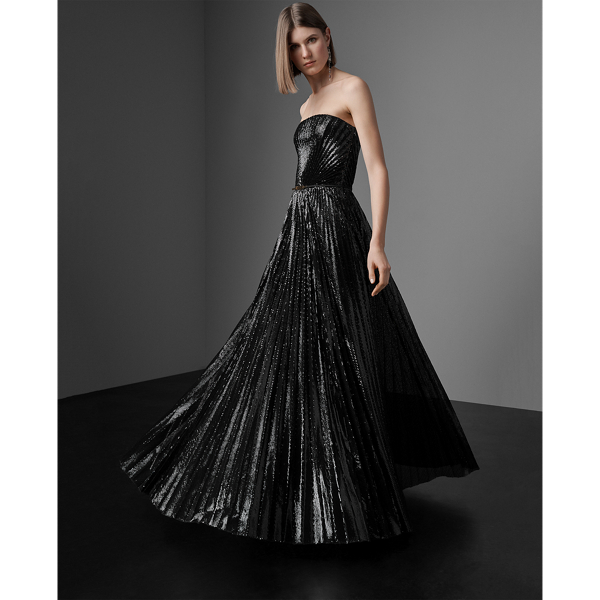 Black Abendkleid Jazmine mit Pailletten Ralph Lauren Collection 1
