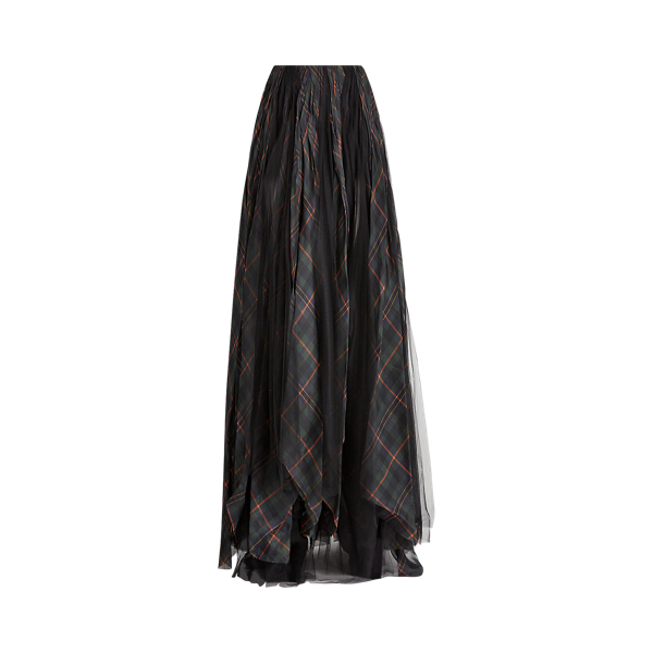 Green Multi Arlington Organza-Tulle Skirt Ralph Lauren Collection 2