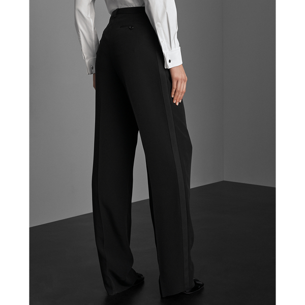 Black Winnifred Marocain Tuxedo Trouser Ralph Lauren Collection 5
