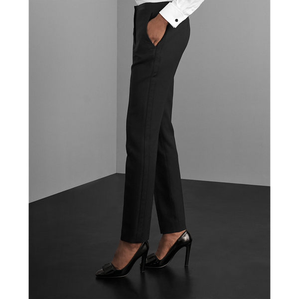 Black Simone Wool-Silk Tuxedo Pant Ralph Lauren Collection 4