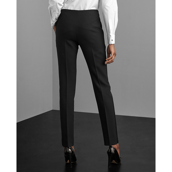 Black Simone Wool-Silk Tuxedo Pant Ralph Lauren Collection 5