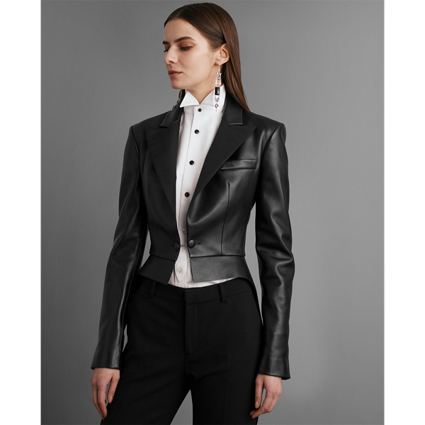 Black Zadie Lambskin Jacket Ralph Lauren Collection 4