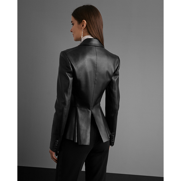 Black Zadie Lambskin Jacket Ralph Lauren Collection 5