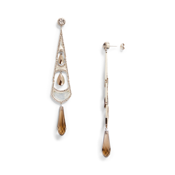 Silver/Brown Sterling Art Deco Earrings Ralph Lauren Collection 2