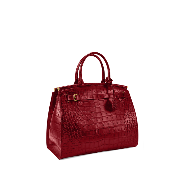 Mittelgro&szlig;e Alligatorleder-Tasche&nbsp;RL50 Ralph Lauren Collection in Tiefrot 3