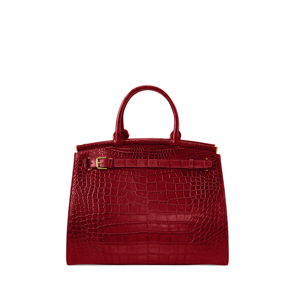 Mittelgro&szlig;e Alligatorleder-Tasche&nbsp;RL50 Ralph Lauren Collection in Tiefrot 4