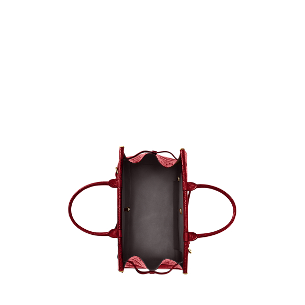 Mittelgro&szlig;e Alligatorleder-Tasche&nbsp;RL50 Ralph Lauren Collection in Tiefrot 5