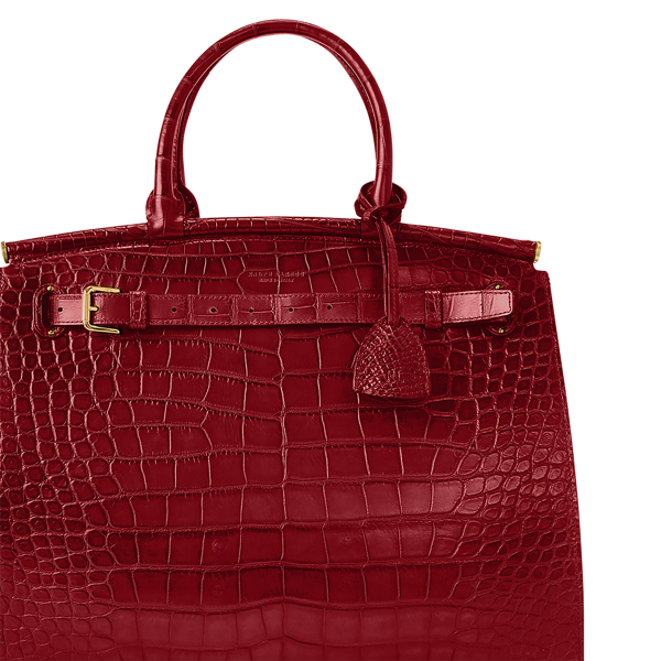 Mittelgro&szlig;e Alligatorleder-Tasche&nbsp;RL50 Ralph Lauren Collection in Tiefrot 6