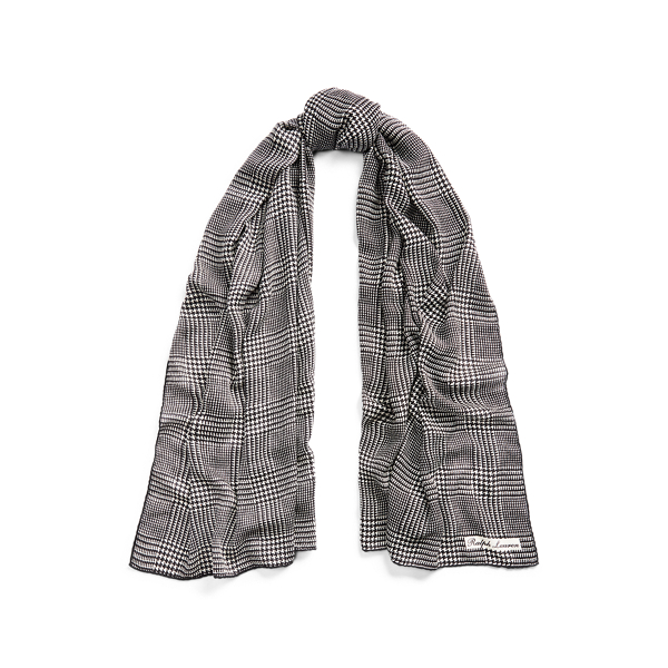 Glen Plaid Cashmere-Silk Scarf Ralph Lauren Collection 1