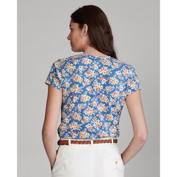 Blue Floral Shrunken Fit Floral Jersey Tee Polo Ralph Lauren 4