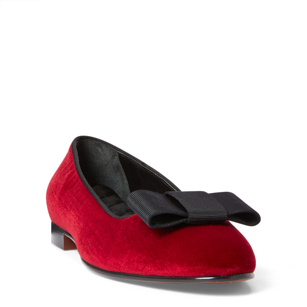 Crimson/Black Caelan Velvet Flat Ralph Lauren Collection 2