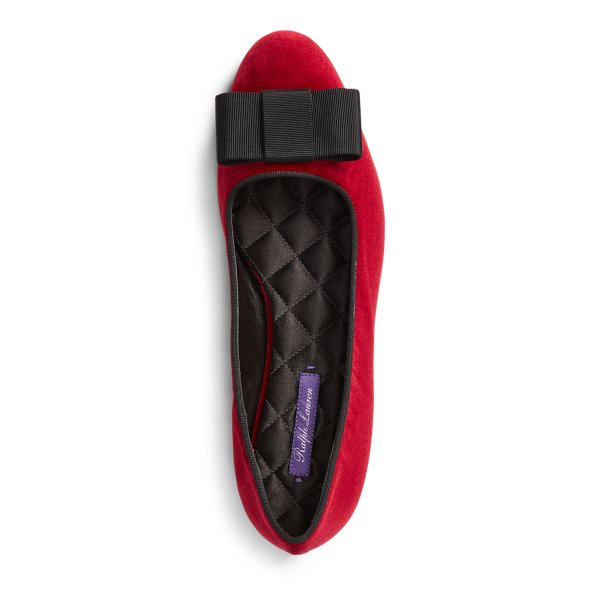 Crimson/Black Caelan Velvet Flat Ralph Lauren Collection 5