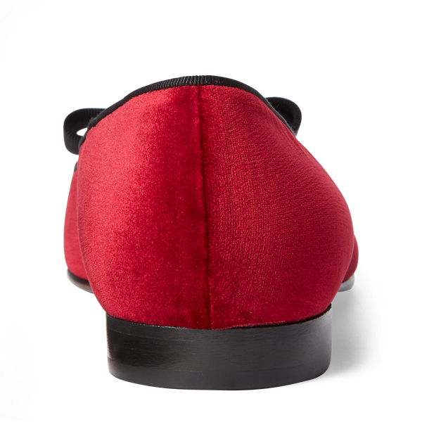 Crimson/Black Caelan Velvet Flat Ralph Lauren Collection 6