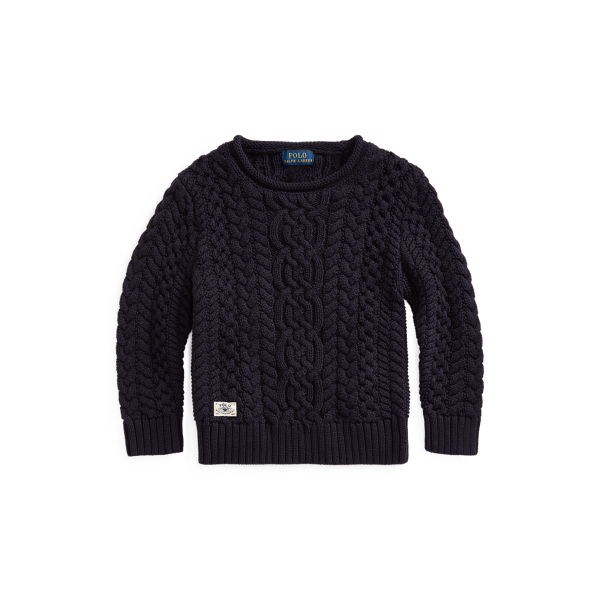 Aran-Knit Cotton Jumper Boys 1.5-6 Years 1