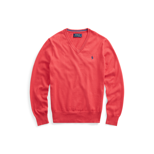 Cotton V-Neck Jumper Boys 6-14 Years 1