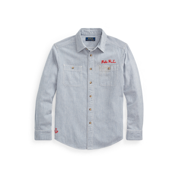 Nautical Striped Twill Shirt Boys 6-14 Years 1