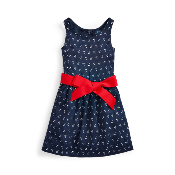 Robe en serg&eacute; &agrave; motif ancre Girls 1.5-6.5 Years en 1