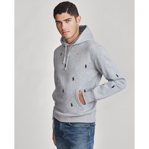 Polo ralph lauren men's pink pony fleece hoodie sale