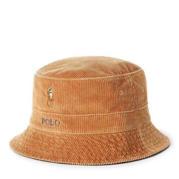 Berkshire Tan W/ Multi Pp Corduroy Bucket Hat Polo Ralph Lauren 1