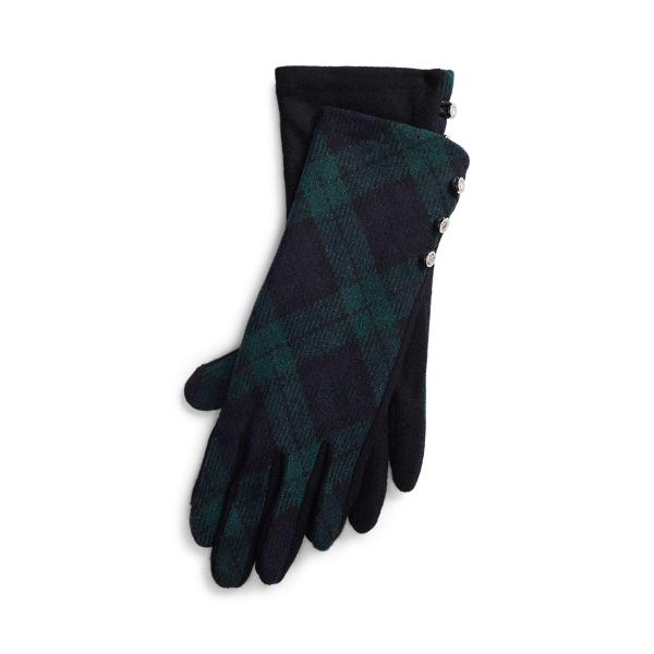 Wool-Blend Buttoned Gloves Lauren 1