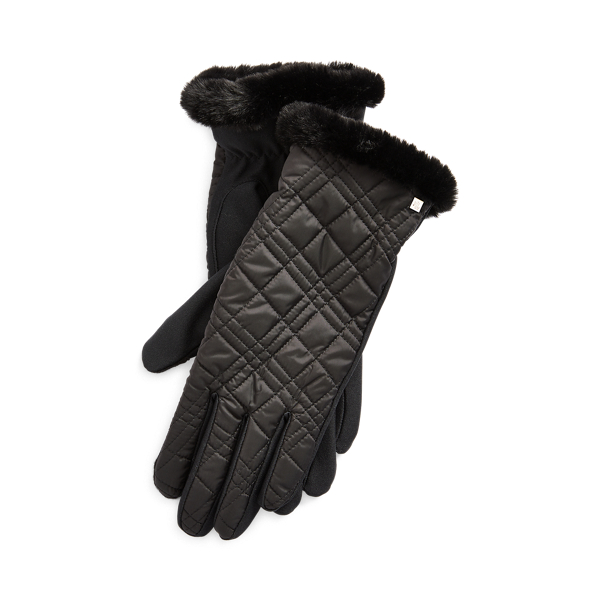Fleece-Lined Quilted Gloves Lauren 1