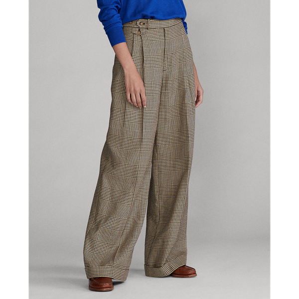 Glen Plaid W/ Blue Deco Cotton-Blend Trouser Polo Ralph Lauren 3