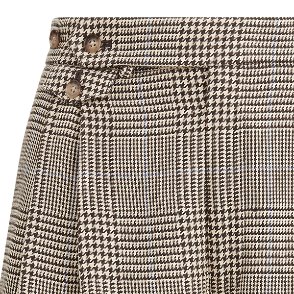 Glen Plaid W/ Blue Deco Cotton-Blend Trouser Polo Ralph Lauren 7