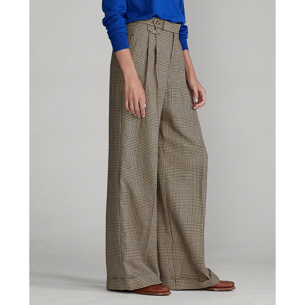Glen Plaid W/ Blue Deco Cotton-Blend Trouser Polo Ralph Lauren 4