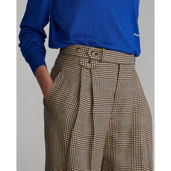 Glen Plaid W/ Blue Deco Cotton-Blend Trouser Polo Ralph Lauren 6