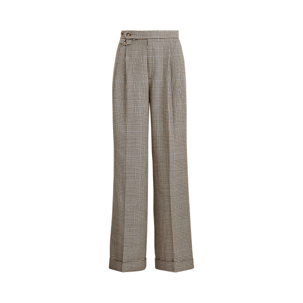 Glen Plaid W/ Blue Deco Cotton-Blend Trouser Polo Ralph Lauren 2