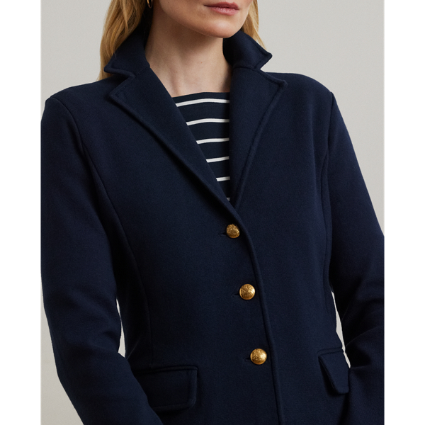 Lauren Navy Combed Cotton Blazer Lauren Petite 6