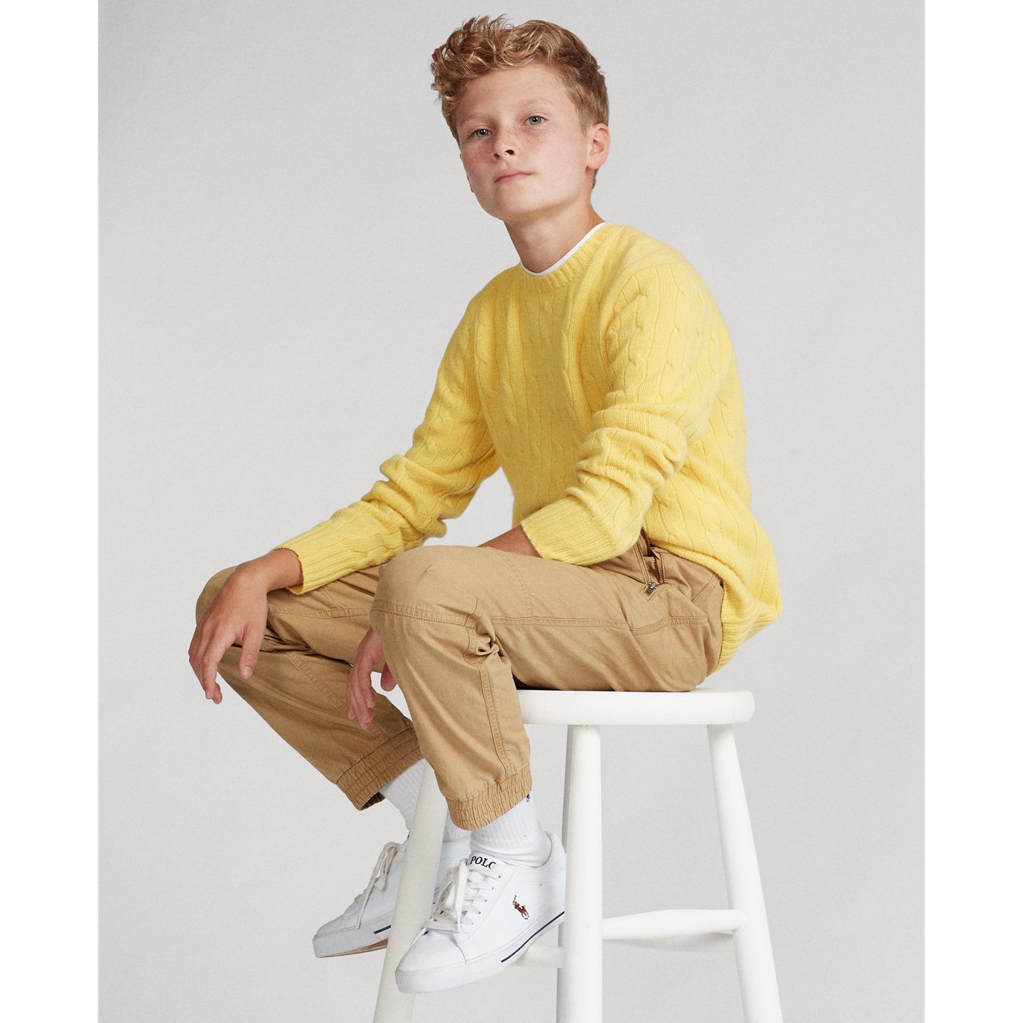Детские брюки Ralph Lauren Cotton Poplin Jogger, цвет: Верблюжий — фото 5