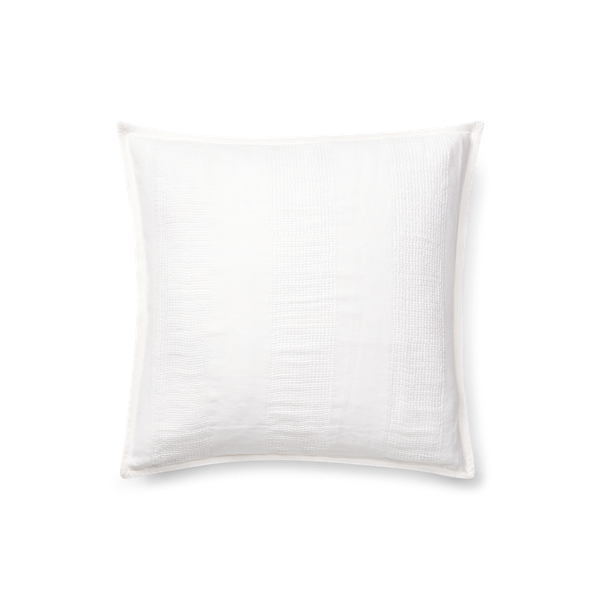 White Eva Open-Weave Throw Pillow Lauren Home 1