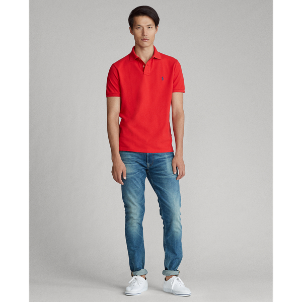 Red Custom Slim Fit Mesh Polo Polo Ralph Lauren 4