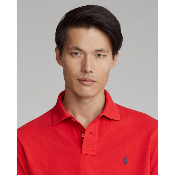 Red Custom Slim Fit Mesh Polo Polo Ralph Lauren 7