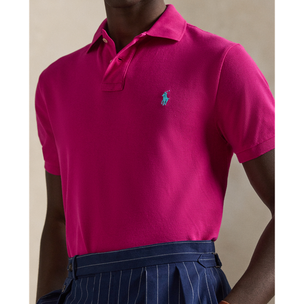 Pink Sky The Iconic Custom Slim Fit Mesh Polo Polo Ralph Lauren 6